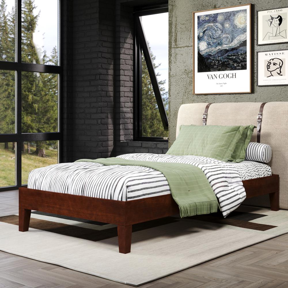 Nix Solid Wood Twin Platform Bed, Natural