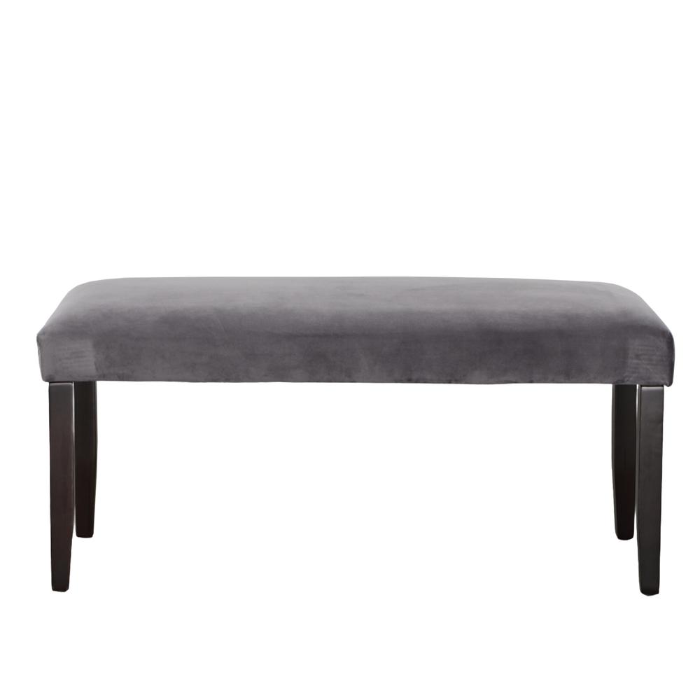 Napoli Gray Velvet Bench