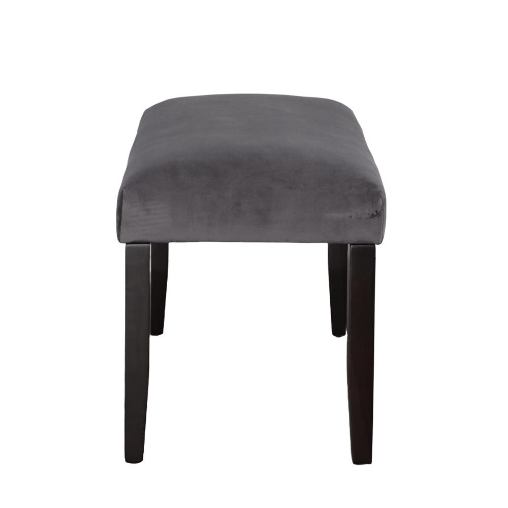 Napoli Gray Velvet Bench