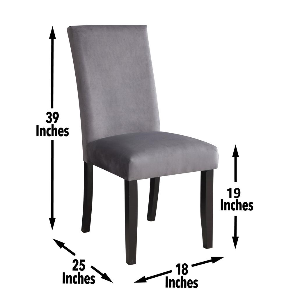Napoli Gray Velvet Side Chair
