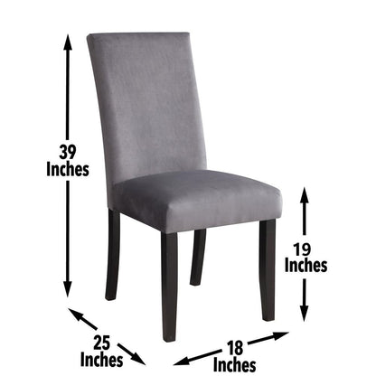 Napoli Gray Velvet Side Chair