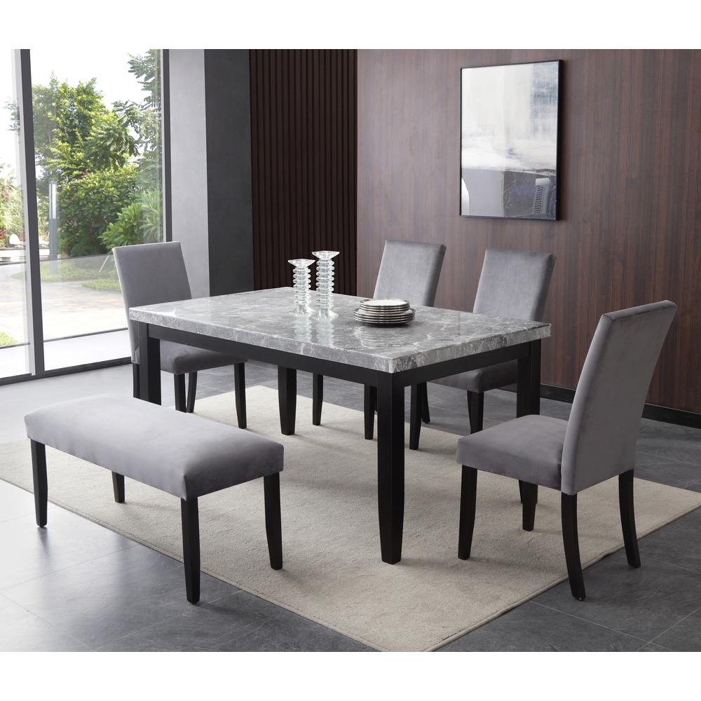 Napoli Gray Velvet Side Chair