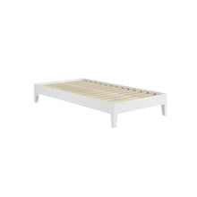 Nix White Solid Wood Platform Bed, Twin