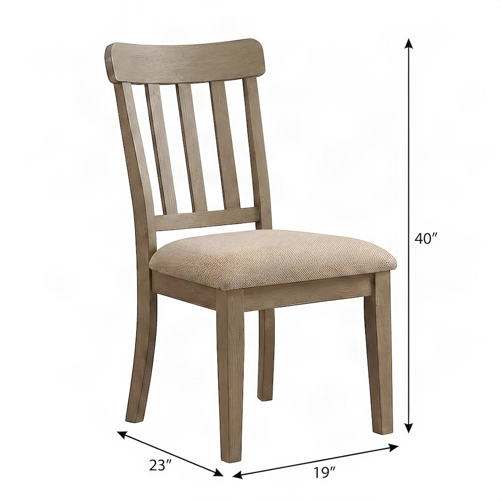 Polyester-Upholstered Dining Chair with Rubberwood Legs for Kitchen, Brown