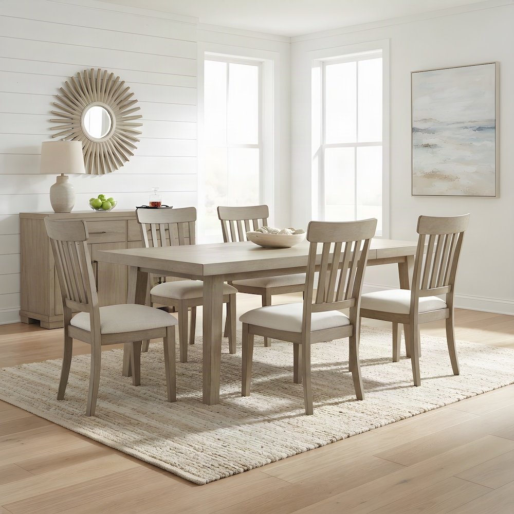 Polyester-Upholstered Dining Chair with Rubberwood Legs for Kitchen, Brown