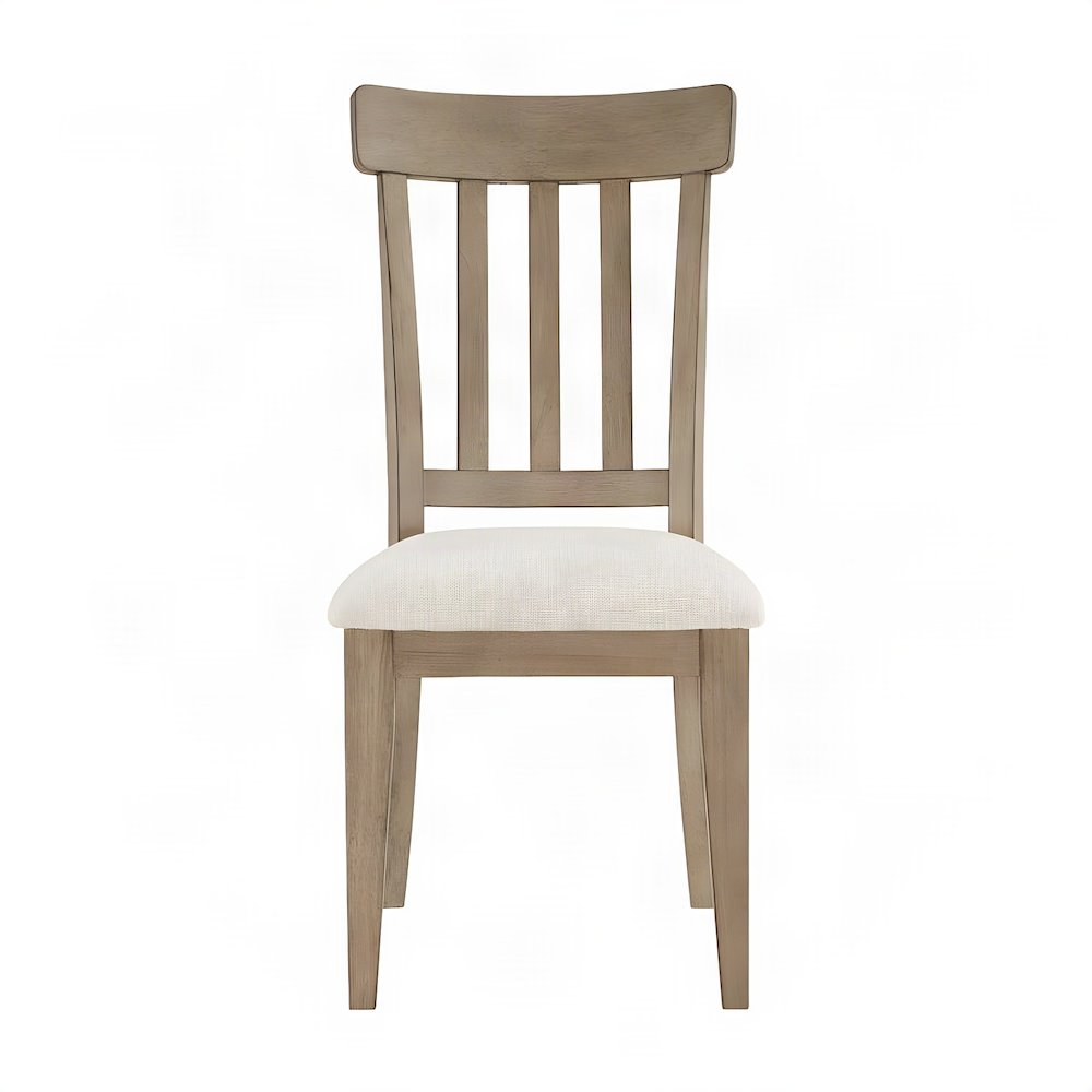 Polyester-Upholstered Dining Chair with Rubberwood Legs for Kitchen, Brown