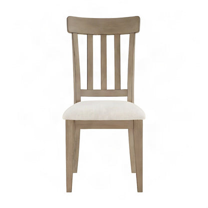 Polyester-Upholstered Dining Chair with Rubberwood Legs for Kitchen, Brown
