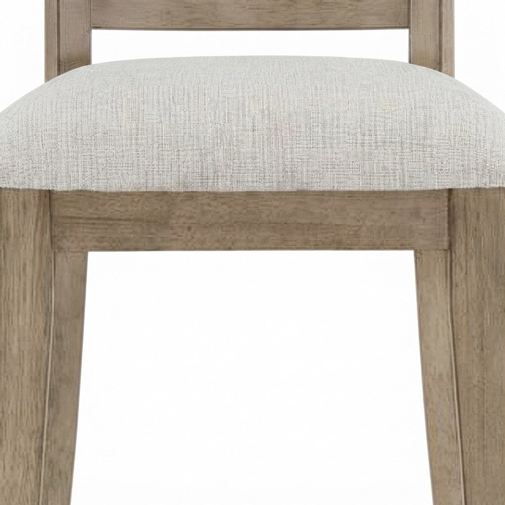 Polyester-Upholstered Dining Chair with Rubberwood Legs for Kitchen, Brown