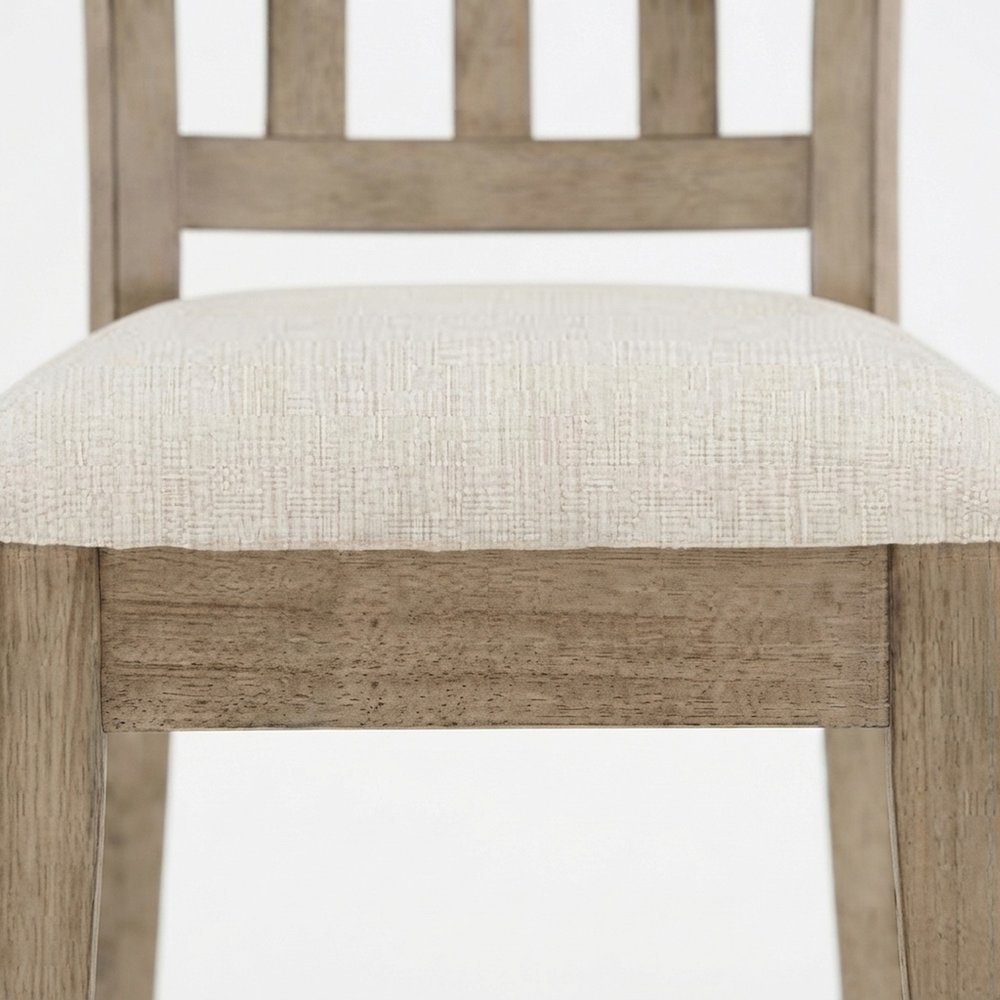 Polyester-Upholstered Dining Chair with Rubberwood Legs for Kitchen, Brown