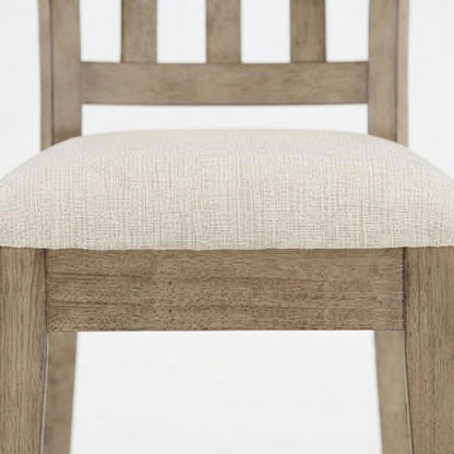 Polyester-Upholstered Dining Chair with Rubberwood Legs for Kitchen, Brown