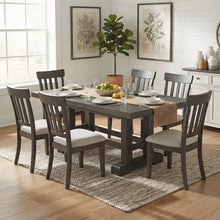 Mango and Rubberwood Farmhouse Dining Table with Chairs 7 Piece Set, Brown