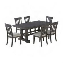 Mango and Rubberwood Farmhouse Dining Table with Chairs 7 Piece Set, Brown