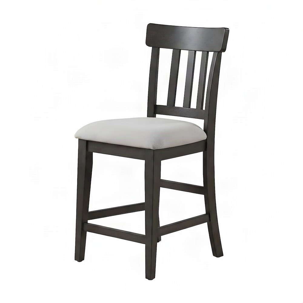 Rubberwood Counter Height Kitchen Bar Stools with Wooden Back, Set of 2, Brown
