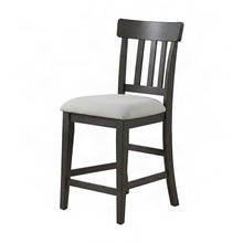 Rubberwood Counter Height Kitchen Bar Stools with Wooden Back, Set of 2, Brown