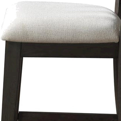 Rubberwood Counter Height Kitchen Bar Stools with Wooden Back, Set of 2, Brown