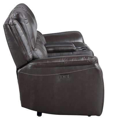 Alexandria Power Leather Reclining Conso