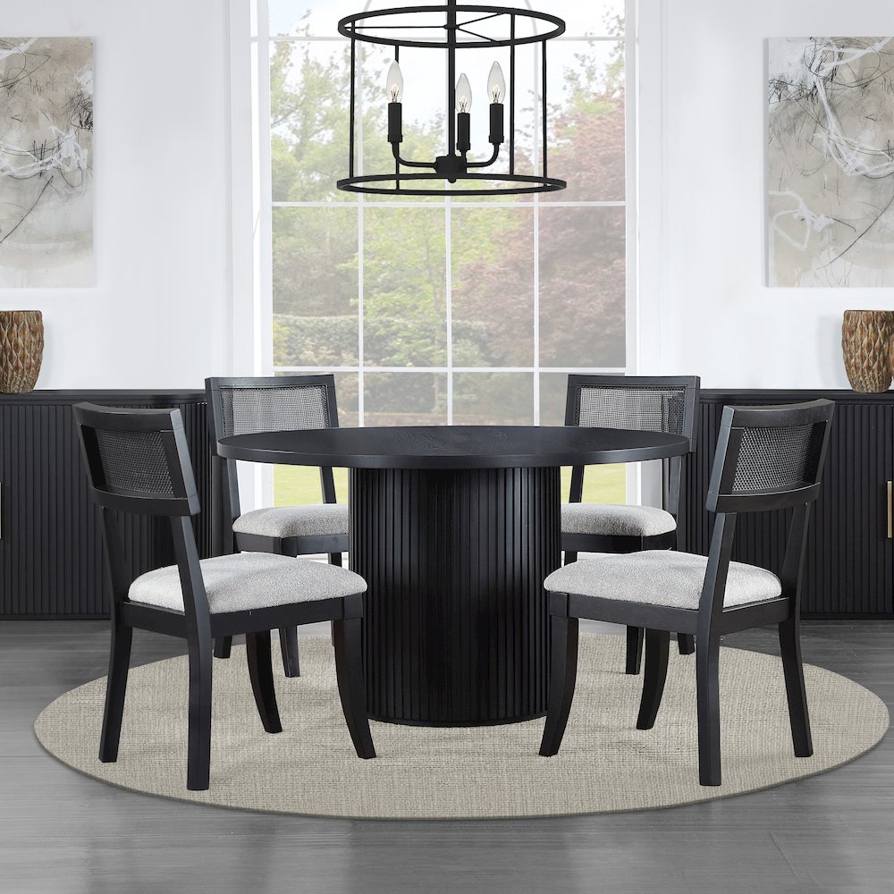 Colvin 52" Round Dining Table, Black