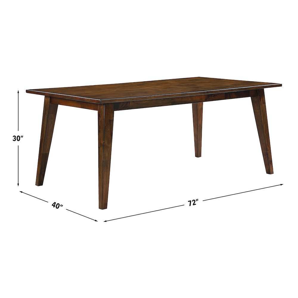Canton 72" Solid Wood Dining Table, 2 Uph. Chairs, 4 Side Chairs