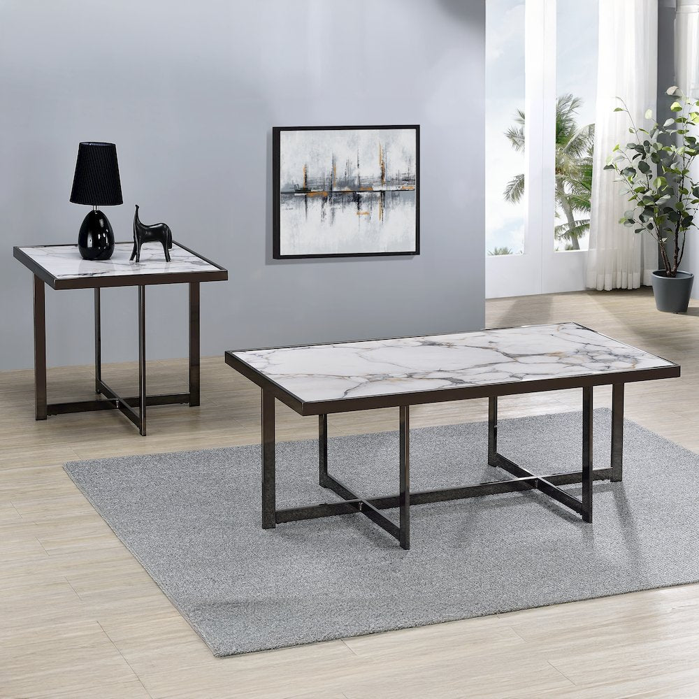 Kayley Sintered Stone Square End Table