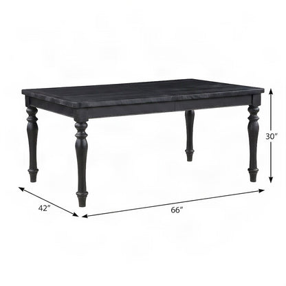 Rubberwood and MDF Extendable Rectangle Kitchen Dining Table with Leaf, Black