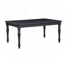 Rubberwood and MDF Extendable Rectangle Kitchen Dining Table with Leaf, Black