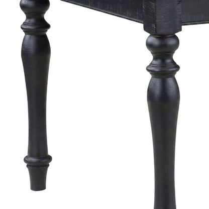 Rubberwood and MDF Extendable Rectangle Kitchen Dining Table with Leaf, Black