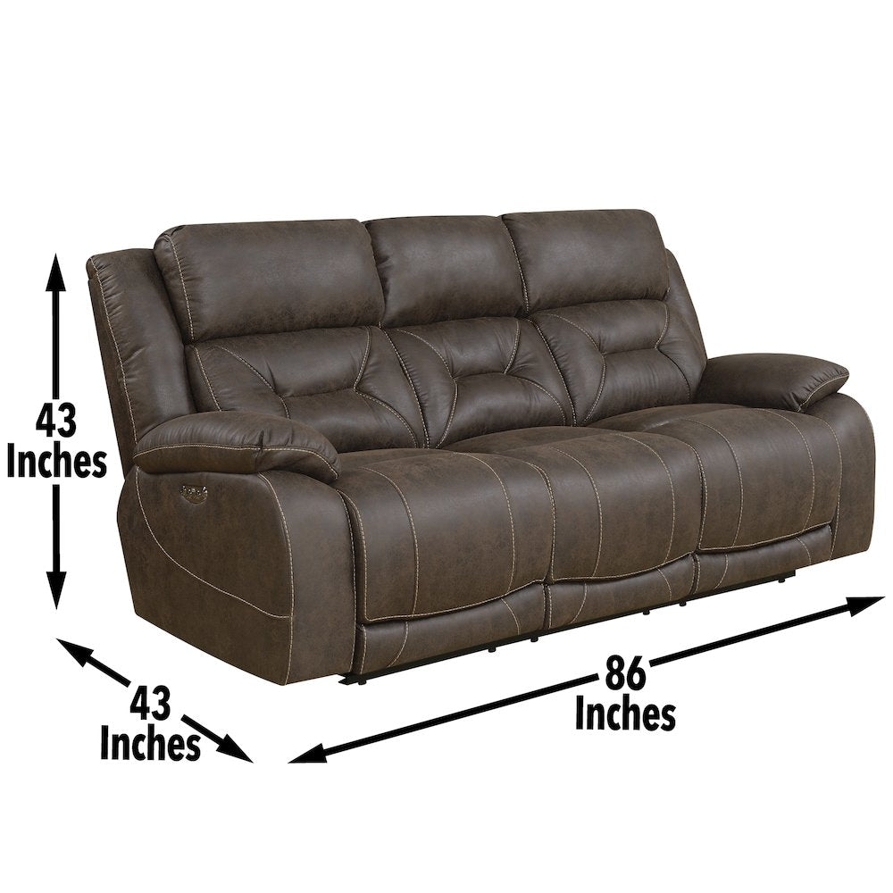 Aria Pwr- Pwr Recliner Sofa Brown