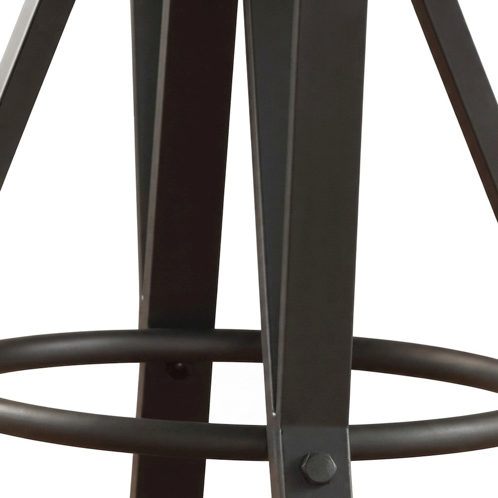 Round MDF, Rubberwood, and Iron Counter Height Bar Dining Table, Brown