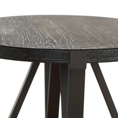 Round MDF, Rubberwood, and Iron Counter Height Bar Dining Table, Brown