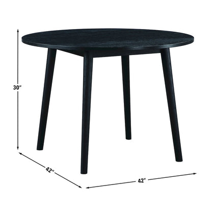 Willow 5pc 42in Round Dining Set, Black