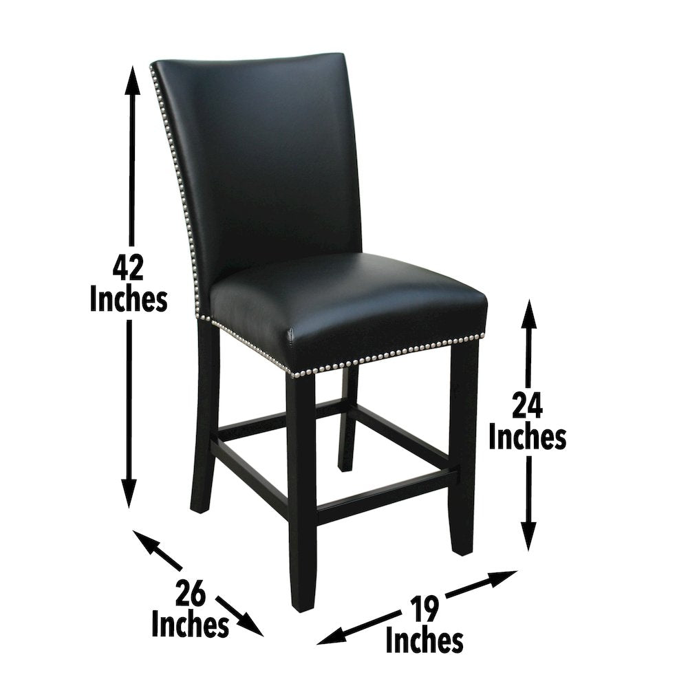 Camila 7PC Rectangle Counter Set Black Chair