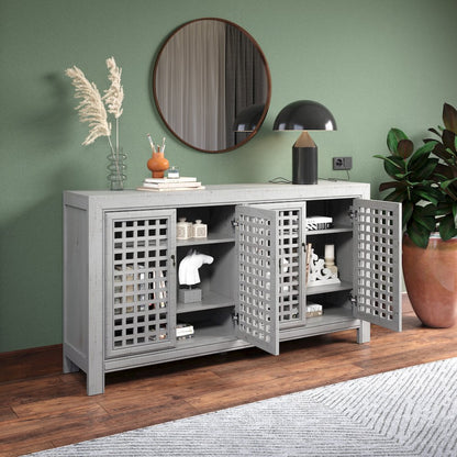 Rio 4 Door Accent Cabinet Grey