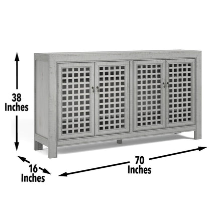 Rio 4 Door Accent Cabinet Grey