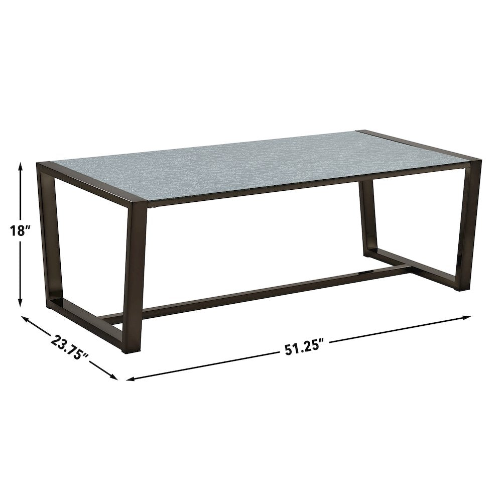 Mazie Coffee Table with Patterned Mirror Top