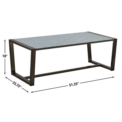 Mazie Coffee Table with Patterned Mirror Top