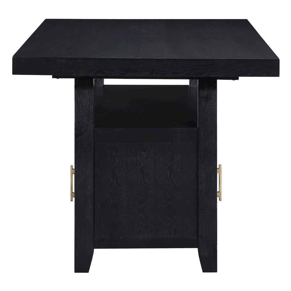 Yves Black Counter Table with Storage