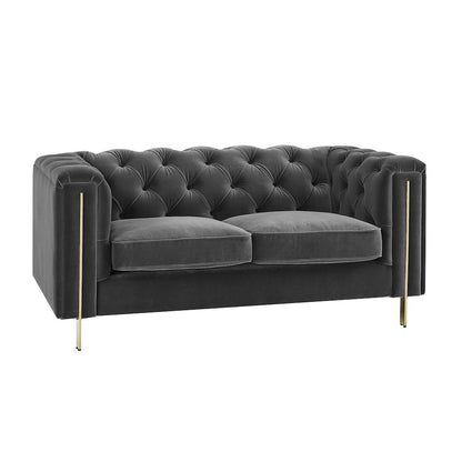 Charlene Gray Velvet Sofa Love