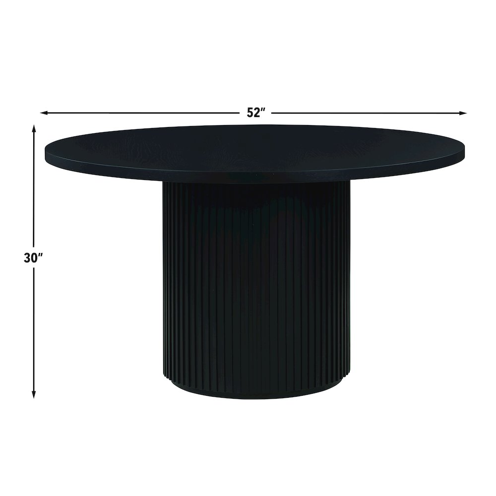 Colvin 52" Round Dining Table, Black