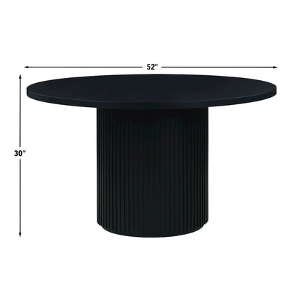 Colvin 52" Round Dining Table, Black