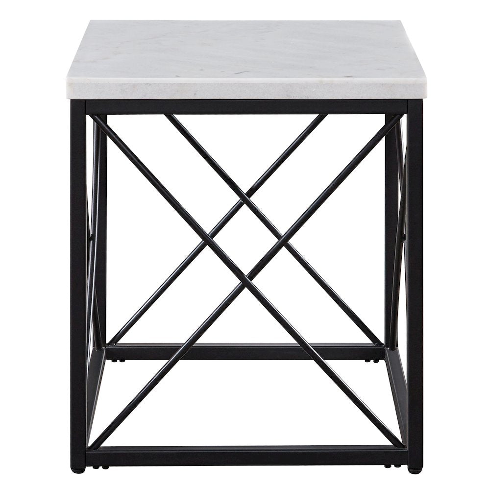 Skyler White Marble Top Square