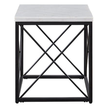 Skyler White Marble Top Square