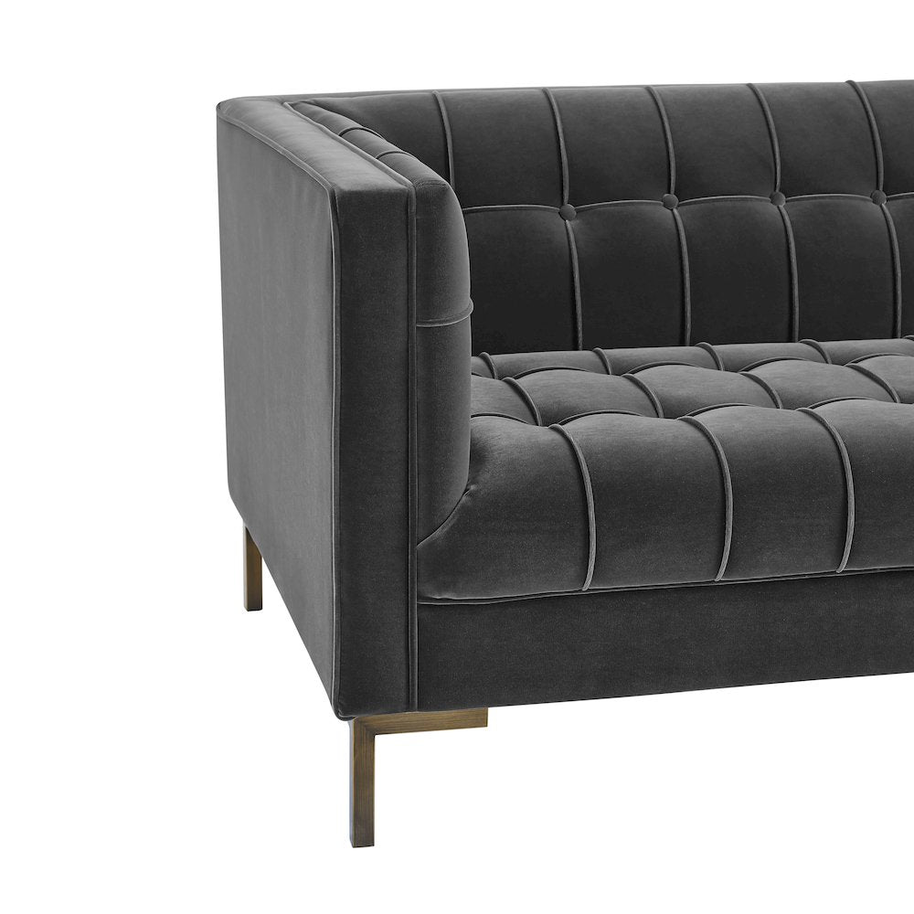 Isaac Gray Velvet Loveseat