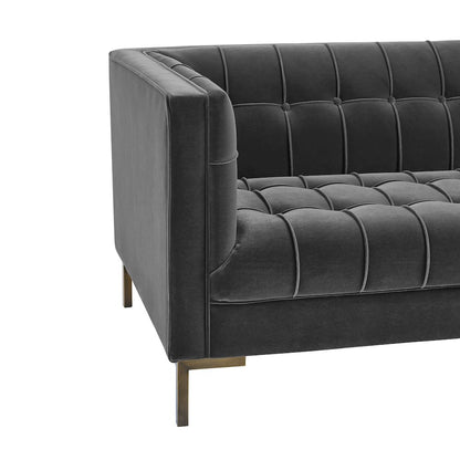 Isaac Gray Velvet Loveseat