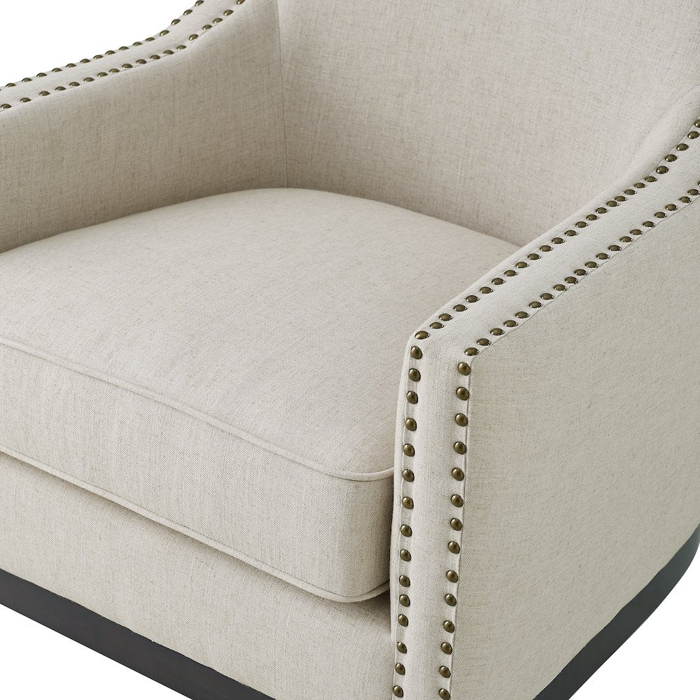 Roswell Linen Accent Chair - Beige