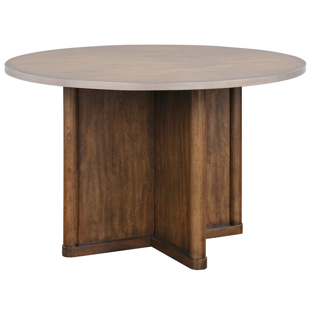 Rubberwood and Steel Kitchen Dining Table with Reversible Game Top, Brown