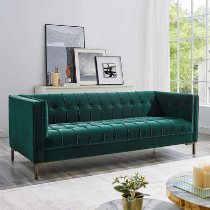Isaac Green Sofa and Loveseat