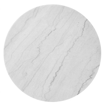 Vida 5-Piece 48" Round White Marble Dining Set