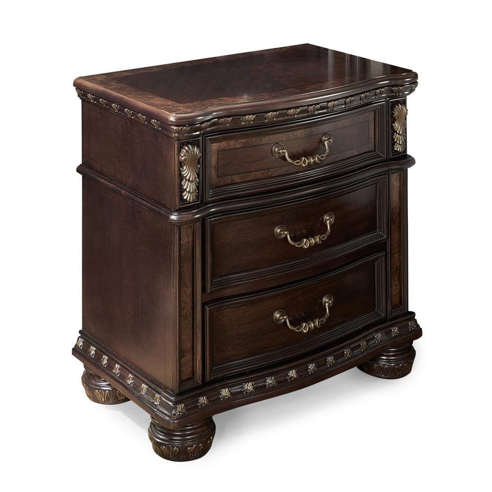 Monte Carlo 3-drawer Nightstand (w/USB port)