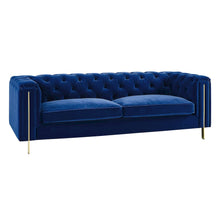 Charlene Blue Velvet Sofa Love 2PC