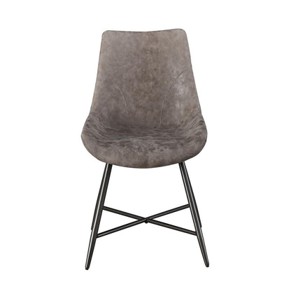 Romona Brown Vegan Leather Side Chair